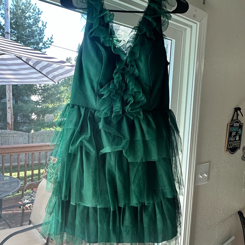 City Studio Women's Backless Dress in Emerald Green